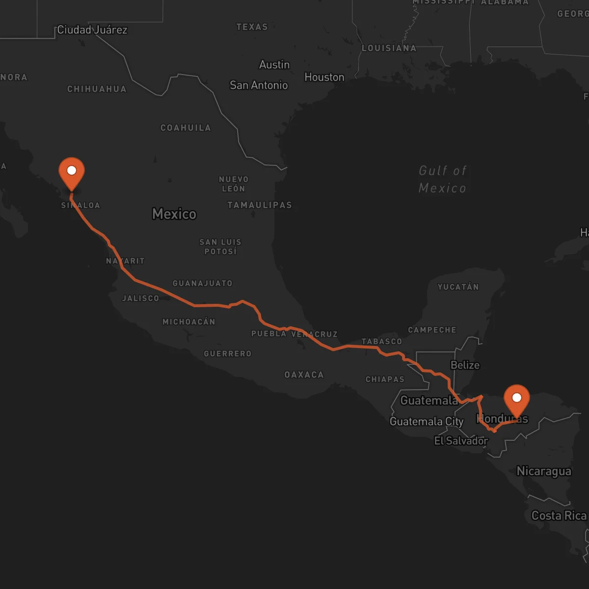 Ruta Culiacán Rosales - Juticalpa