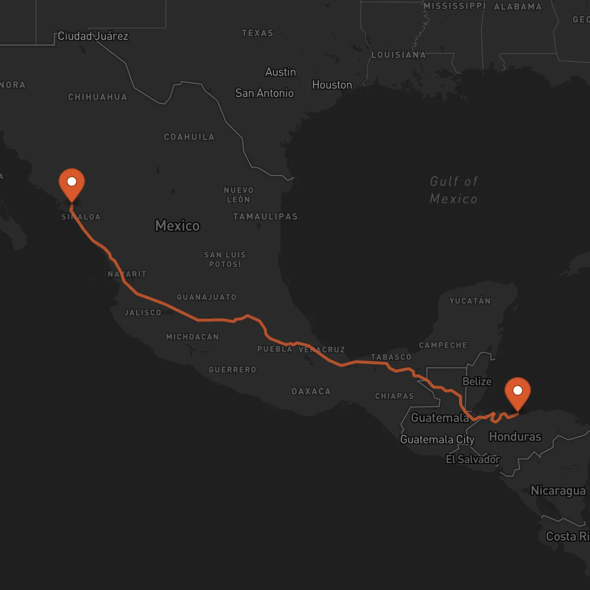 Ruta Culiacán Rosales - La Ceiba