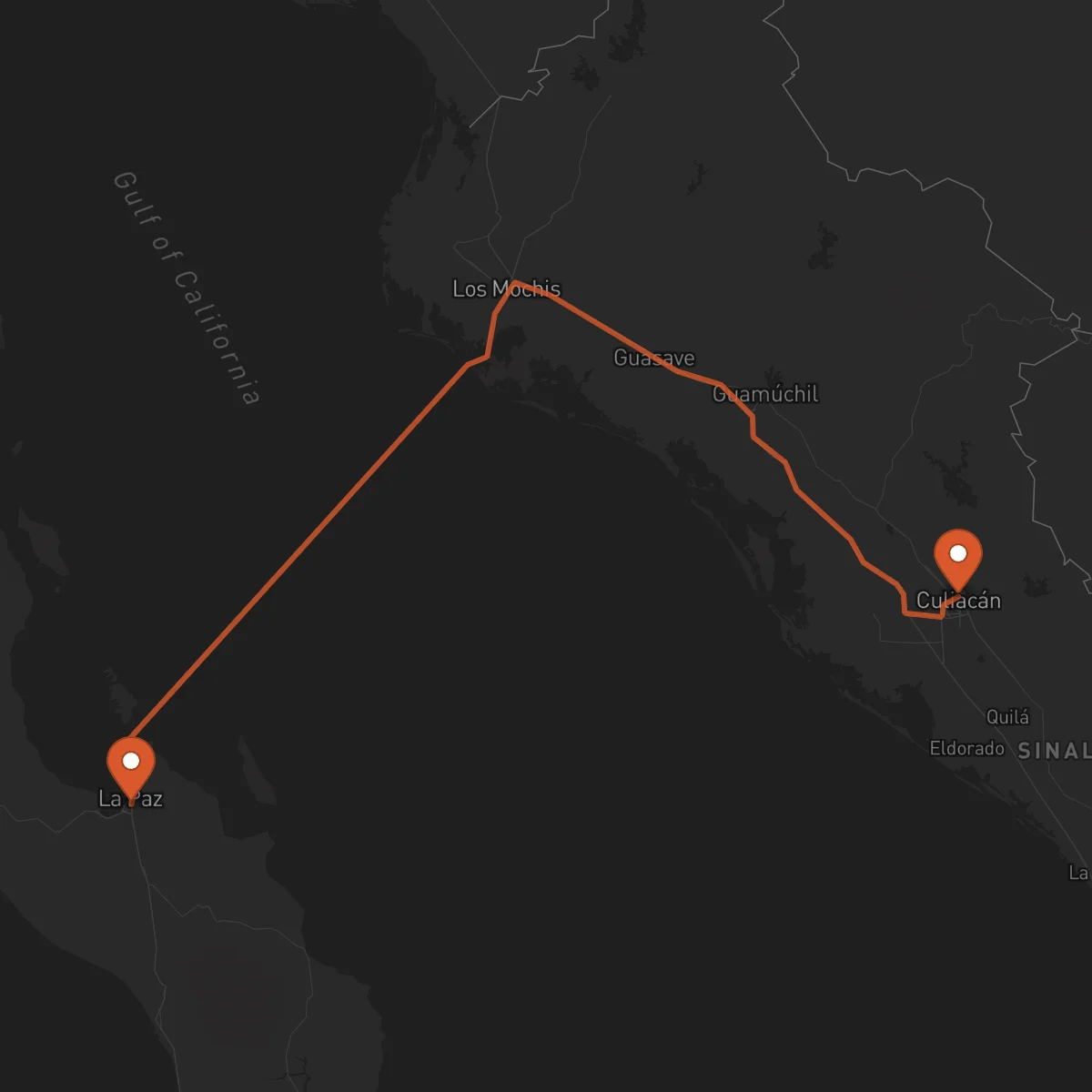 Ruta Culiacán Rosales - La Paz