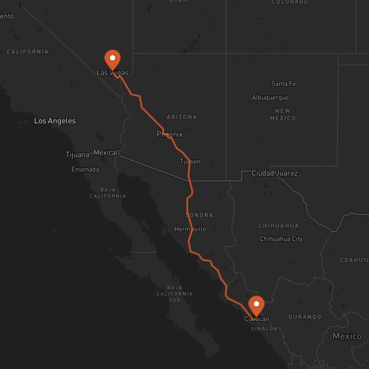 Ruta Culiacán - Las Vegas