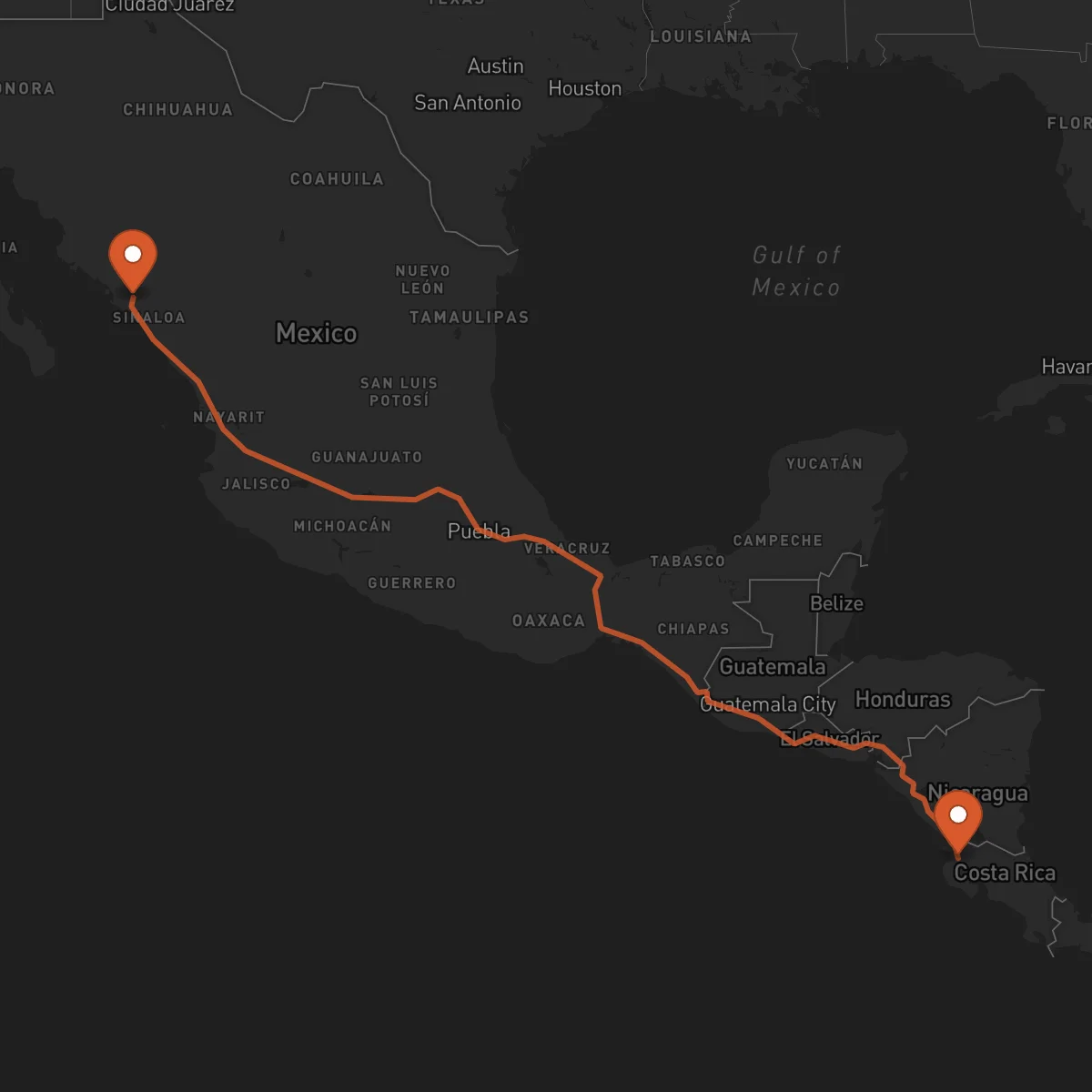 Ruta Culiacán - Liberia