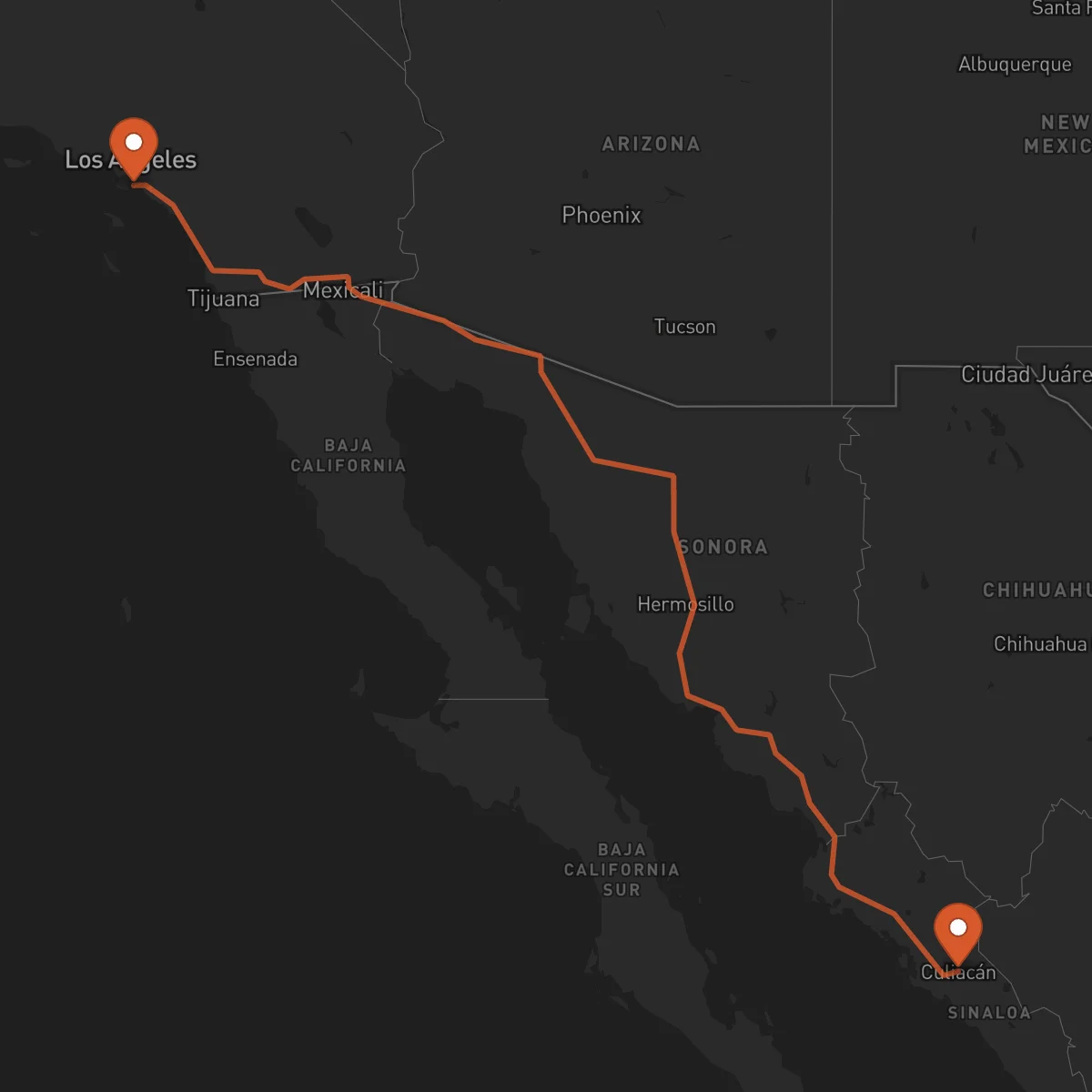 Ruta Culiacán Rosales - Long Beach
