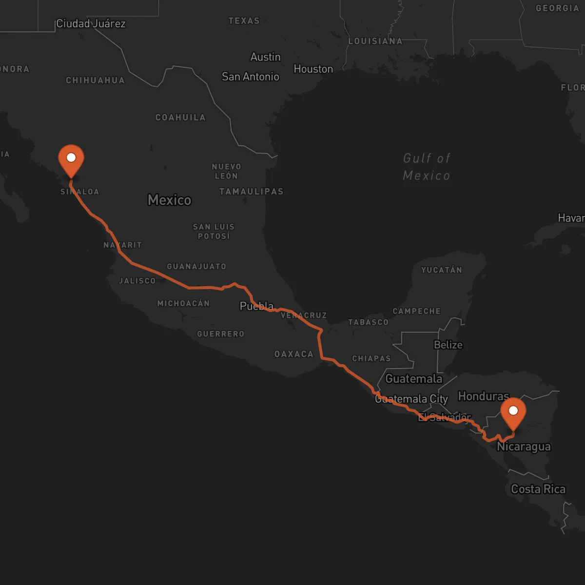 Ruta Culiacán - Matagalpa