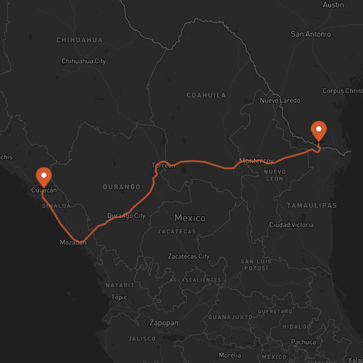 Ruta Culiacán - McAllen