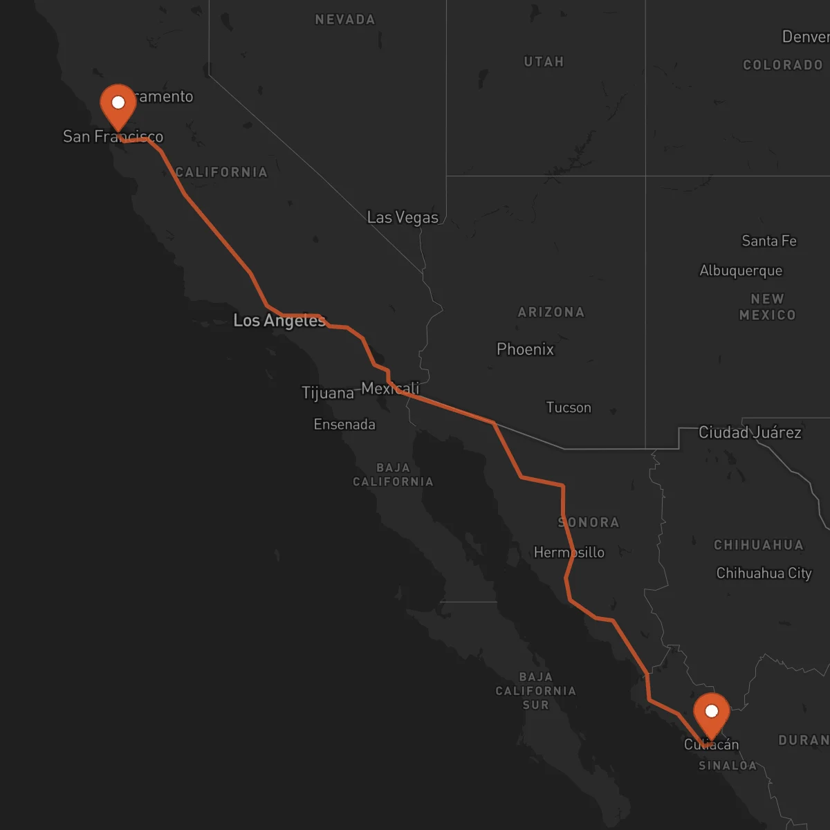 Ruta Culiacán Rosales - Oakland