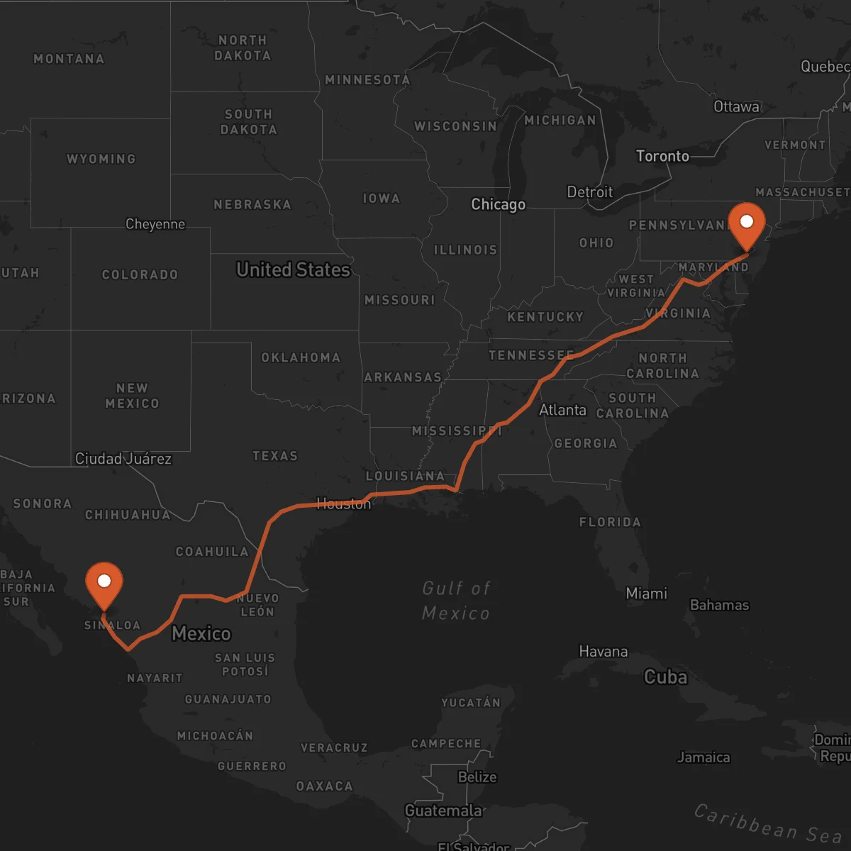 Ruta Culiacán Rosales - Philadelphia