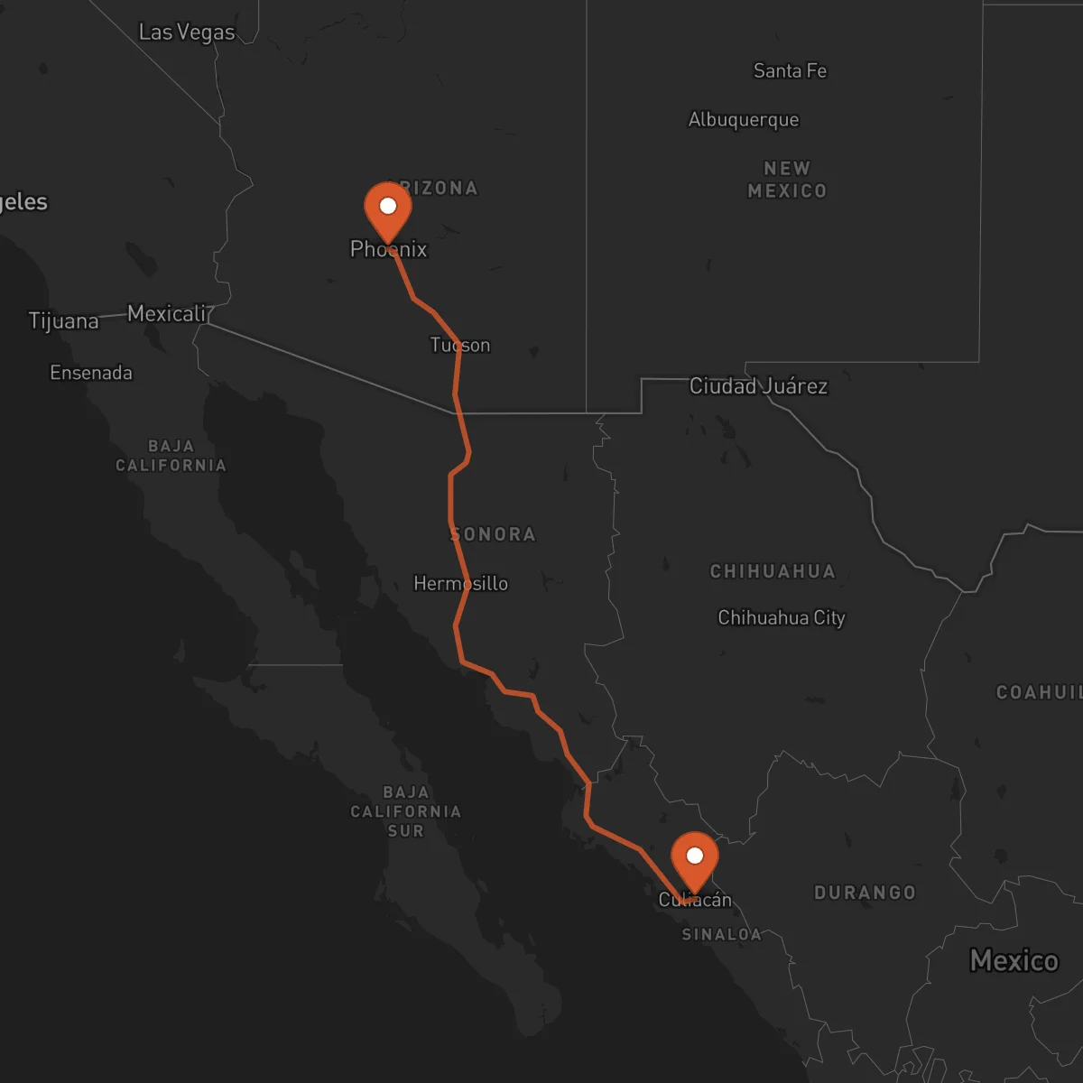 Ruta Culiacán Rosales - Phoenix