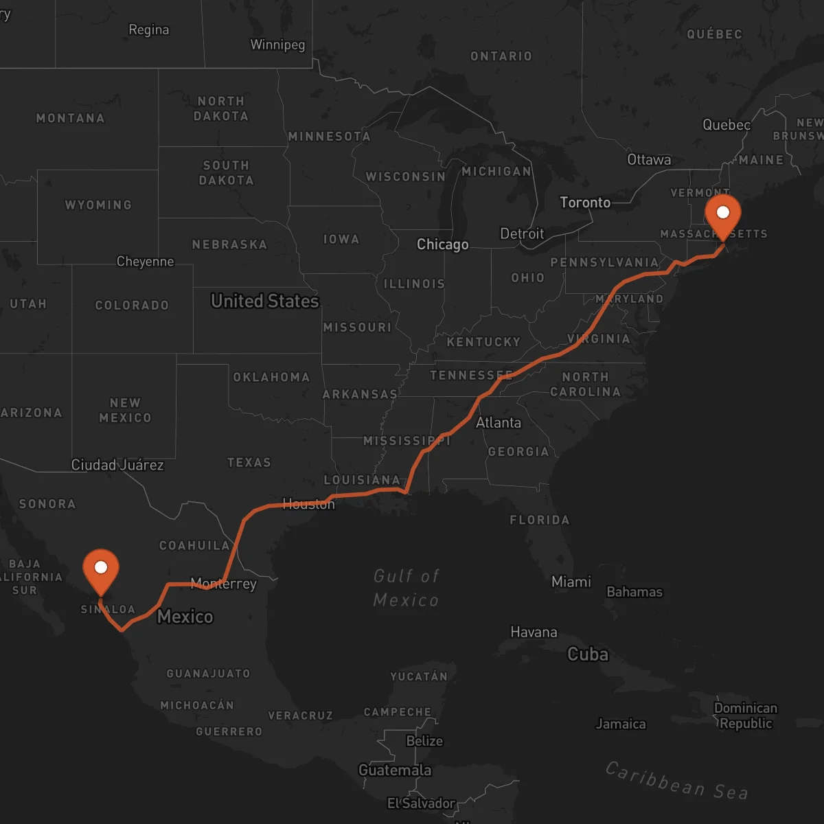 Ruta Providence - Culiacán Rosales