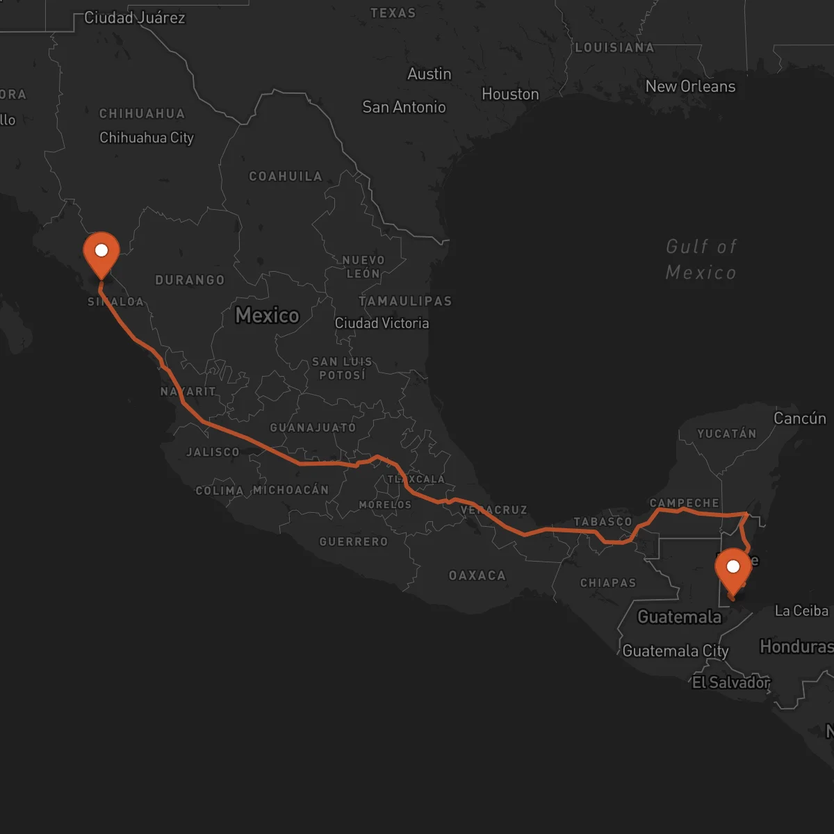 Ruta Punta Gorda - Culiacán