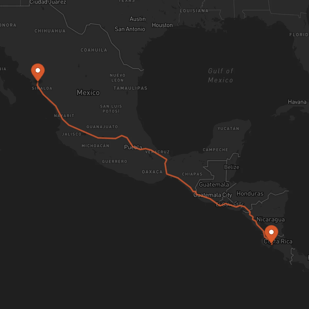 Ruta Culiacán Rosales - Puntarenas