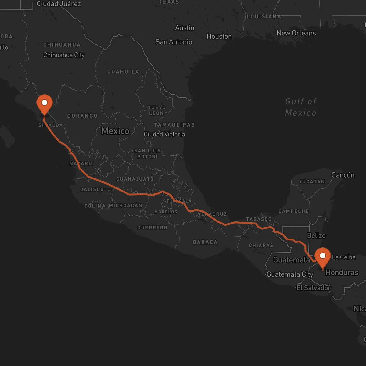Ruta Santa Bárbara - Culiacán Rosales