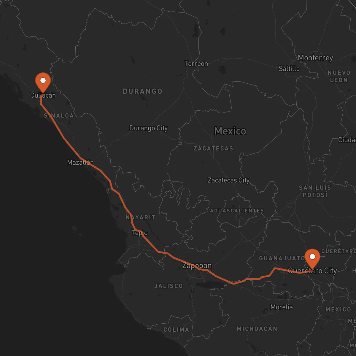 Ruta Culiacán - Querétaro