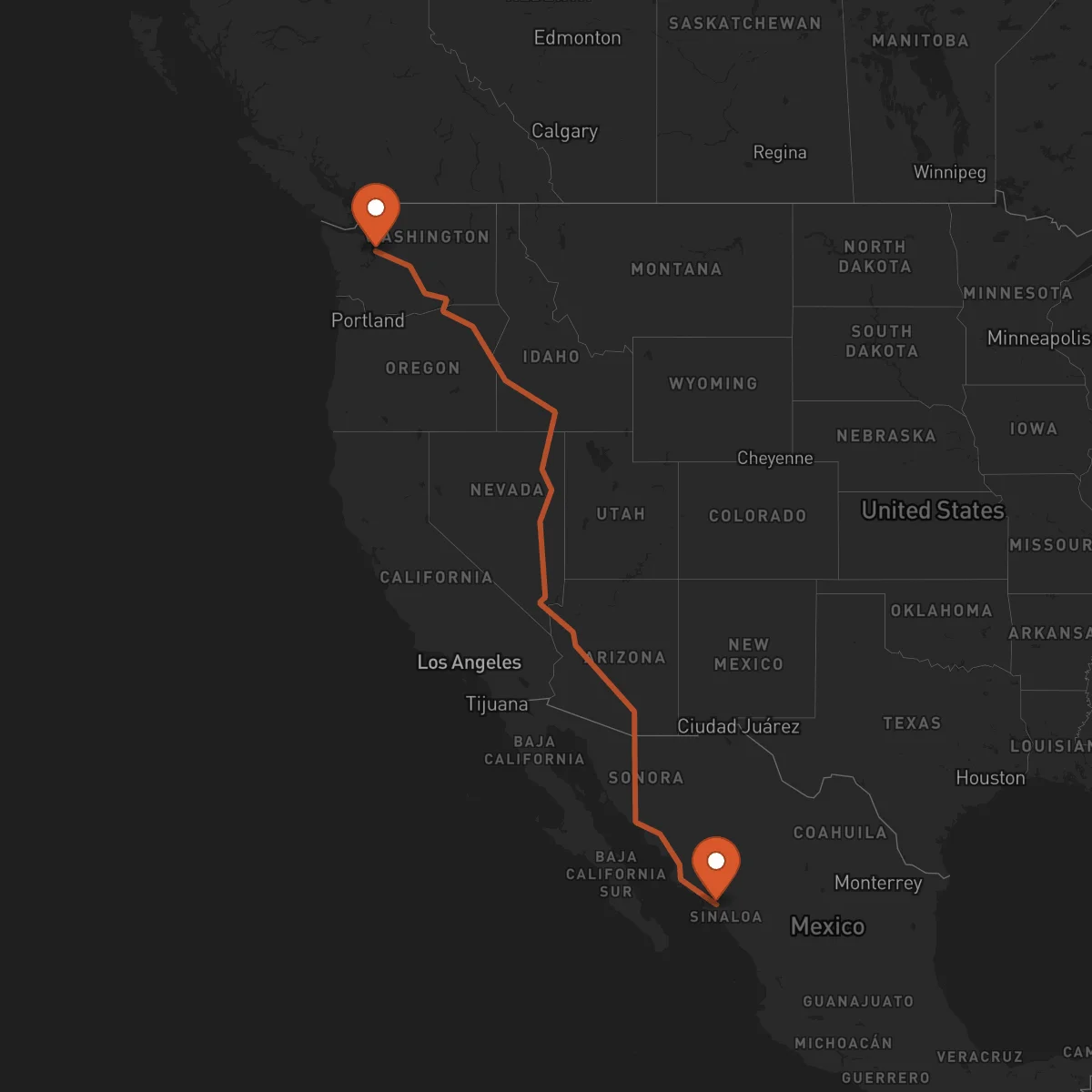 Ruta Culiacán Rosales - Seattle