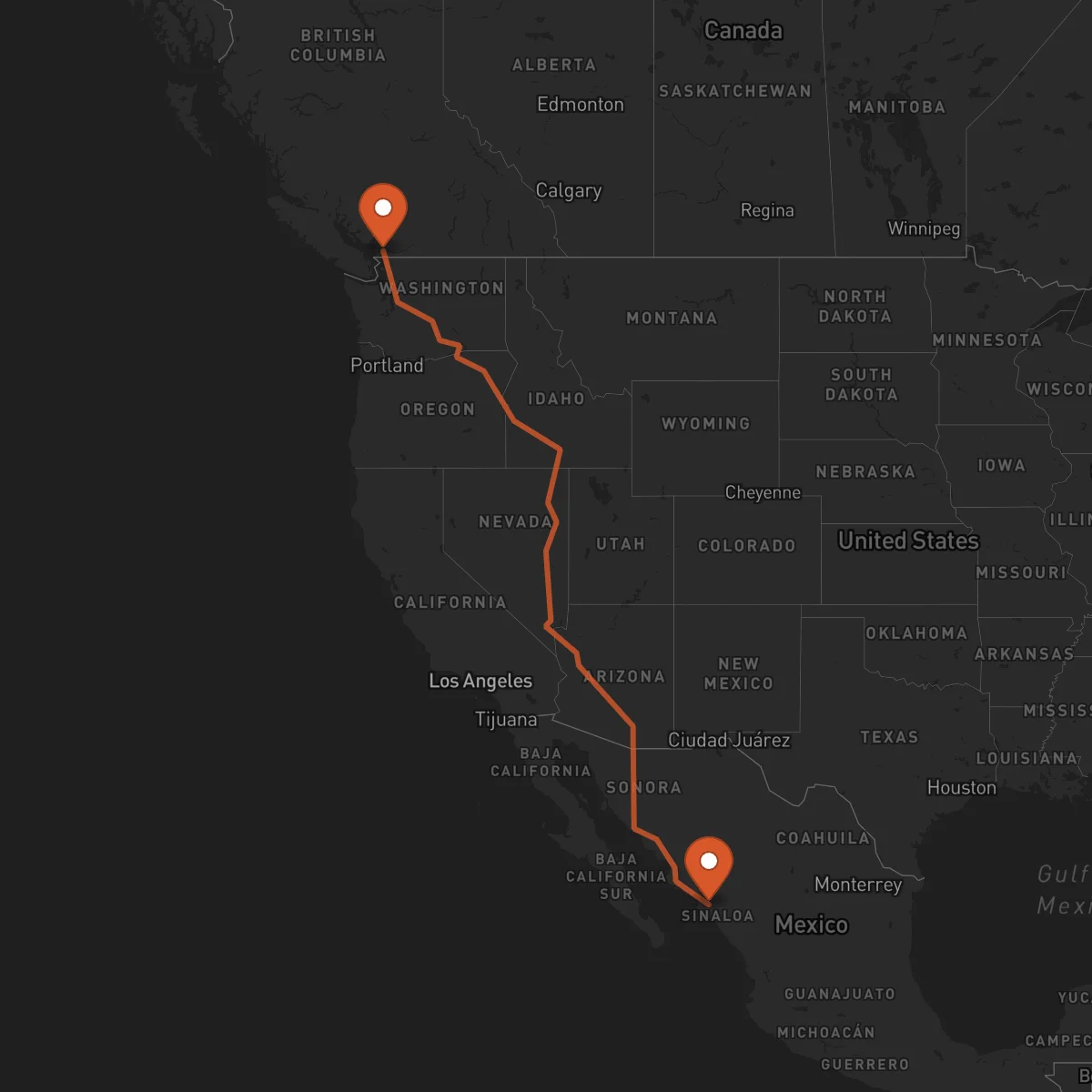 Ruta Surrey - Culiacán Rosales