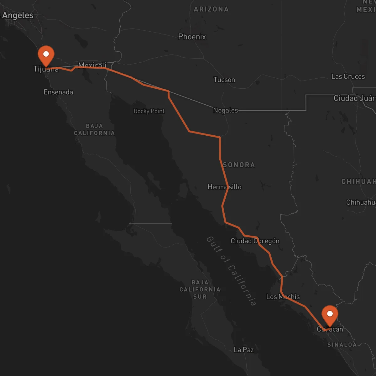 Ruta Culiacán Rosales - Tijuana