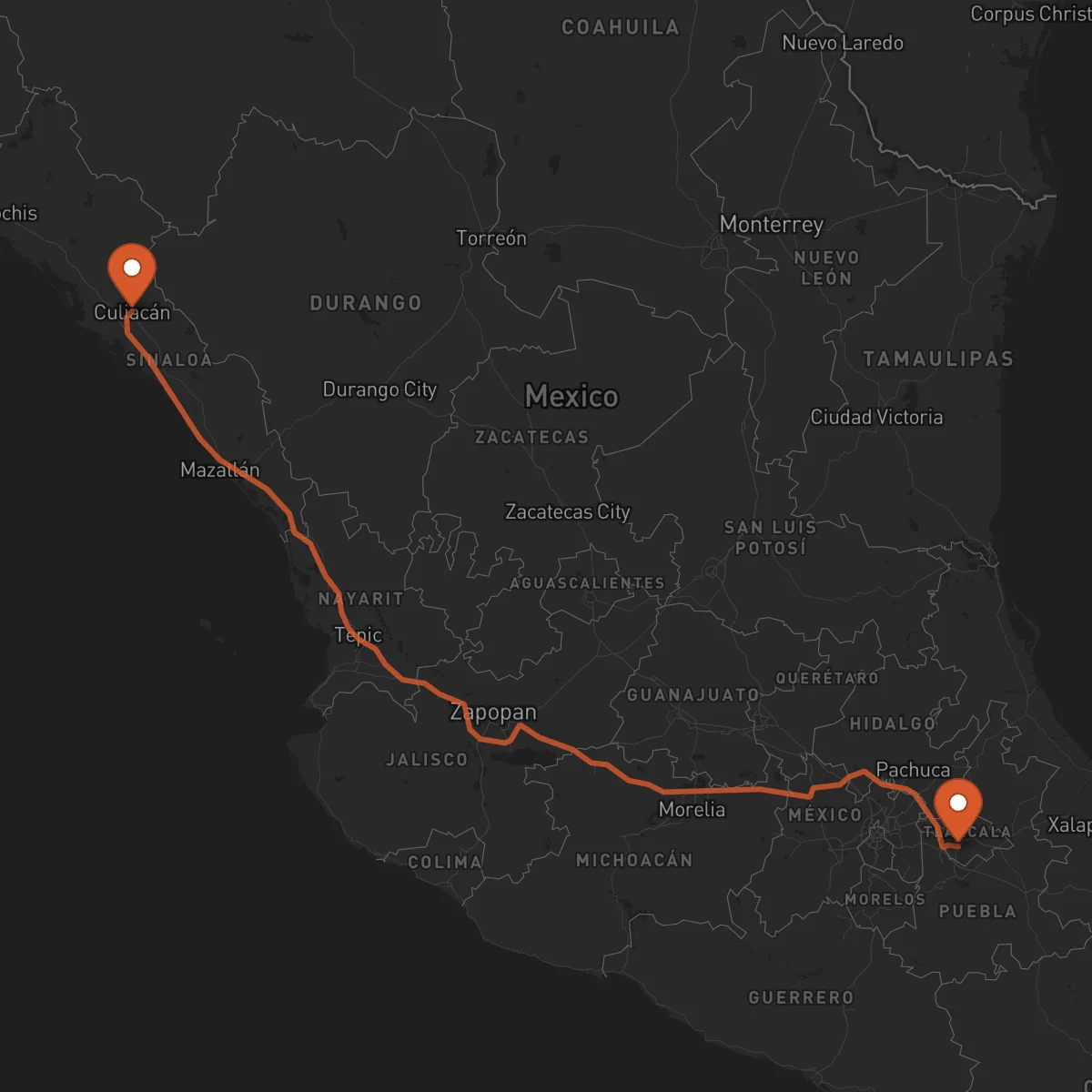 Ruta Culiacán - Tlaxcala