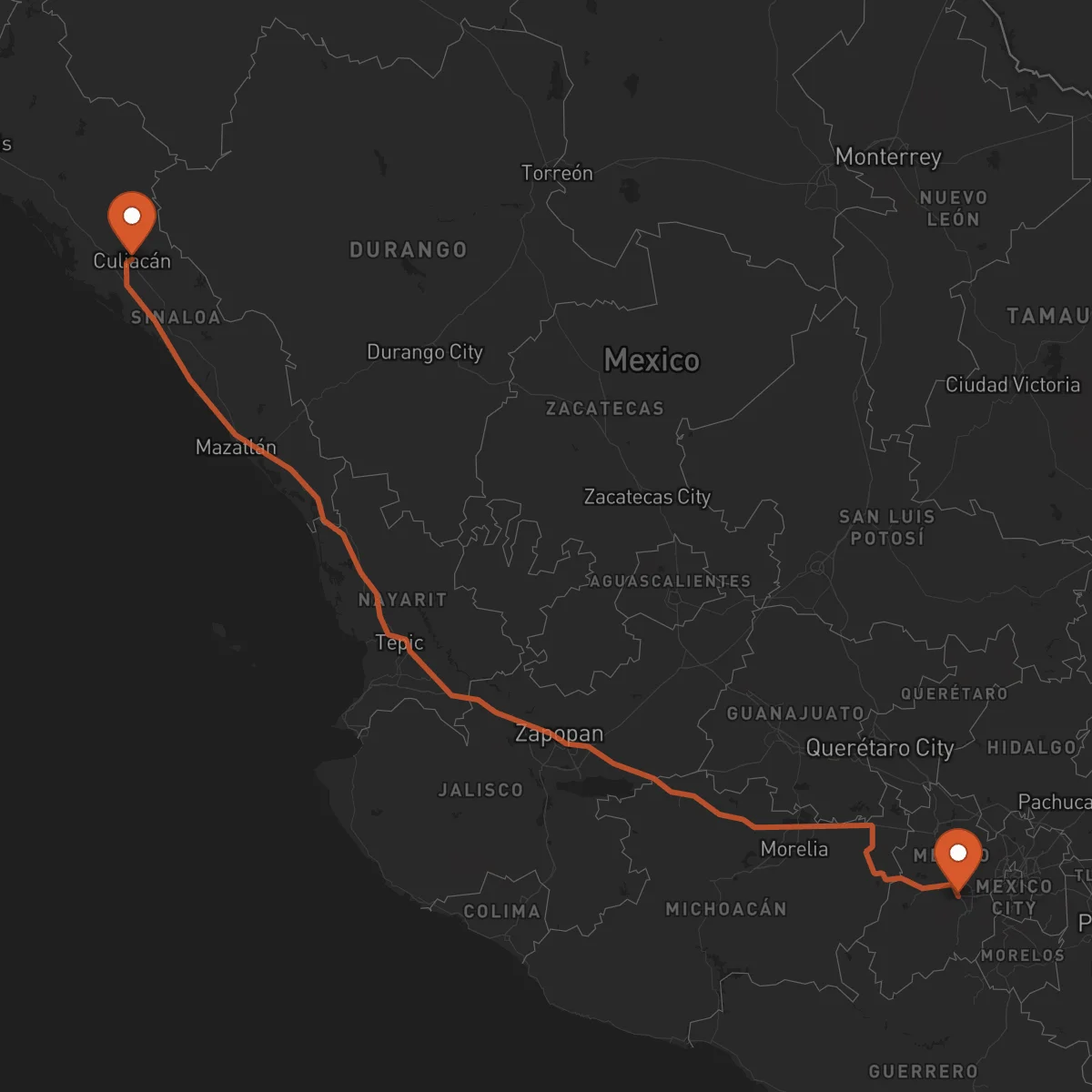 Ruta Culiacán Rosales - Toluca