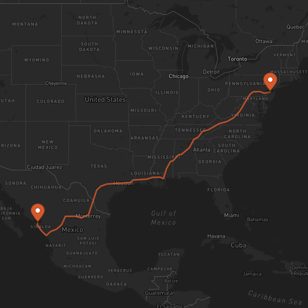 Ruta Culiacán Rosales - Trenton