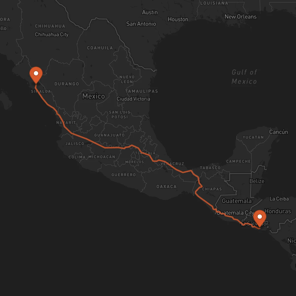 Ruta Usulután - Culiacán Rosales