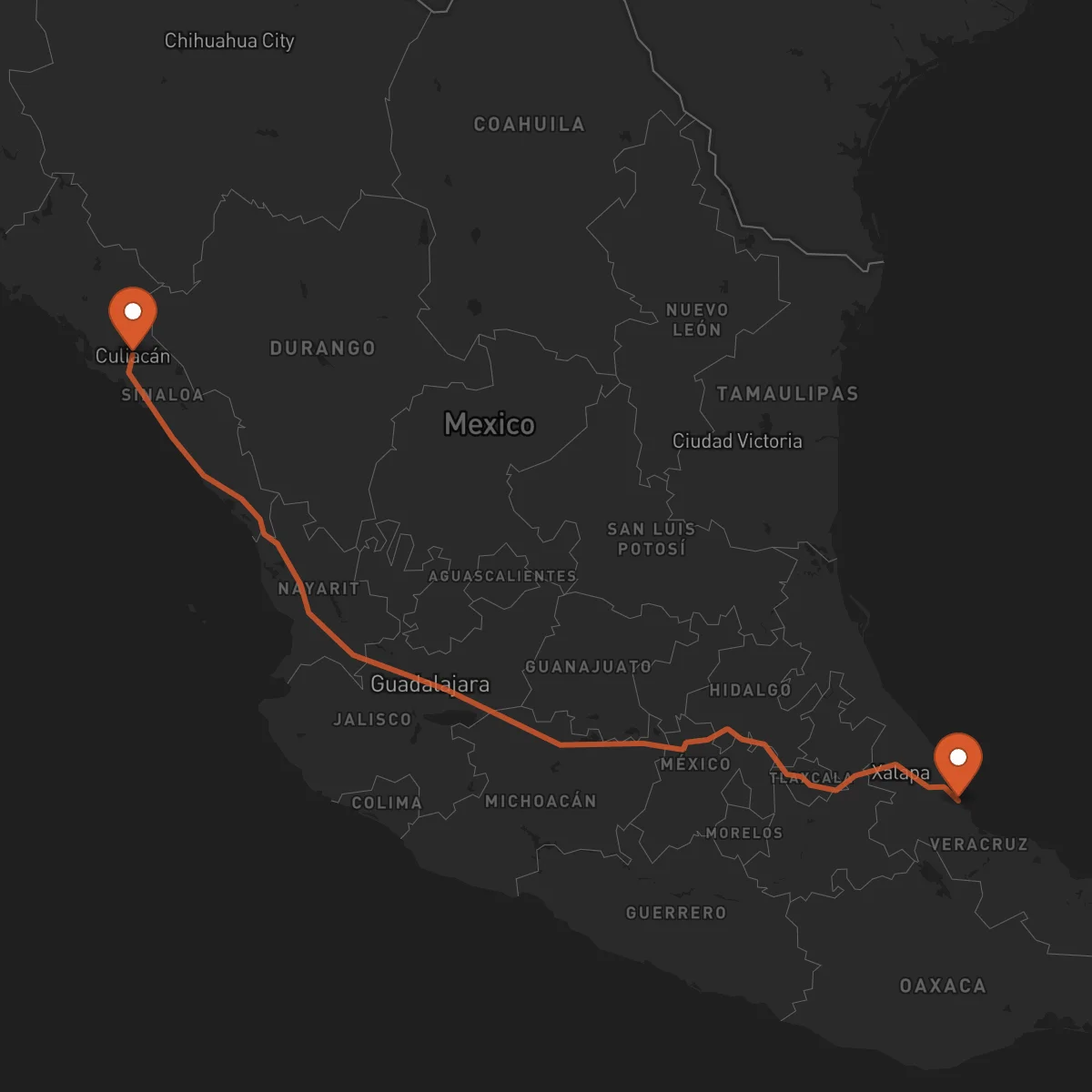 Ruta Culiacán Rosales - Veracruz