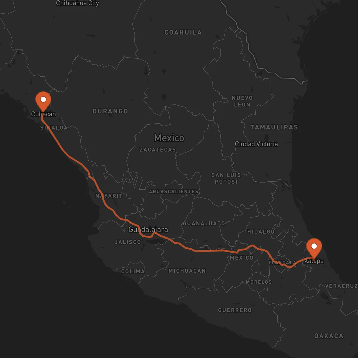 Ruta Culiacán - Xalapa