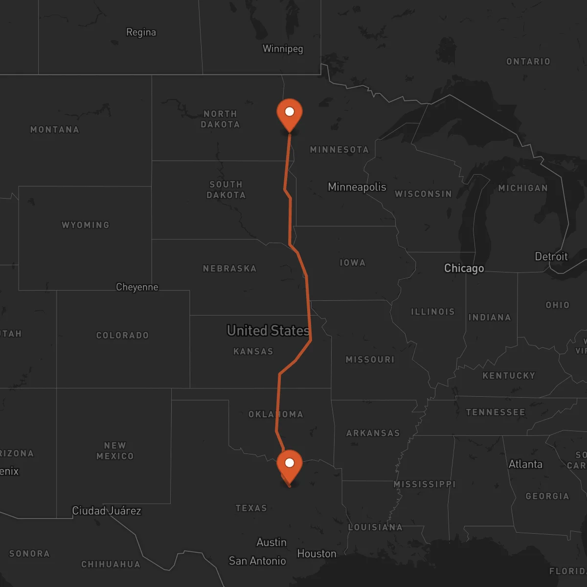Ruta Dallas - Fargo