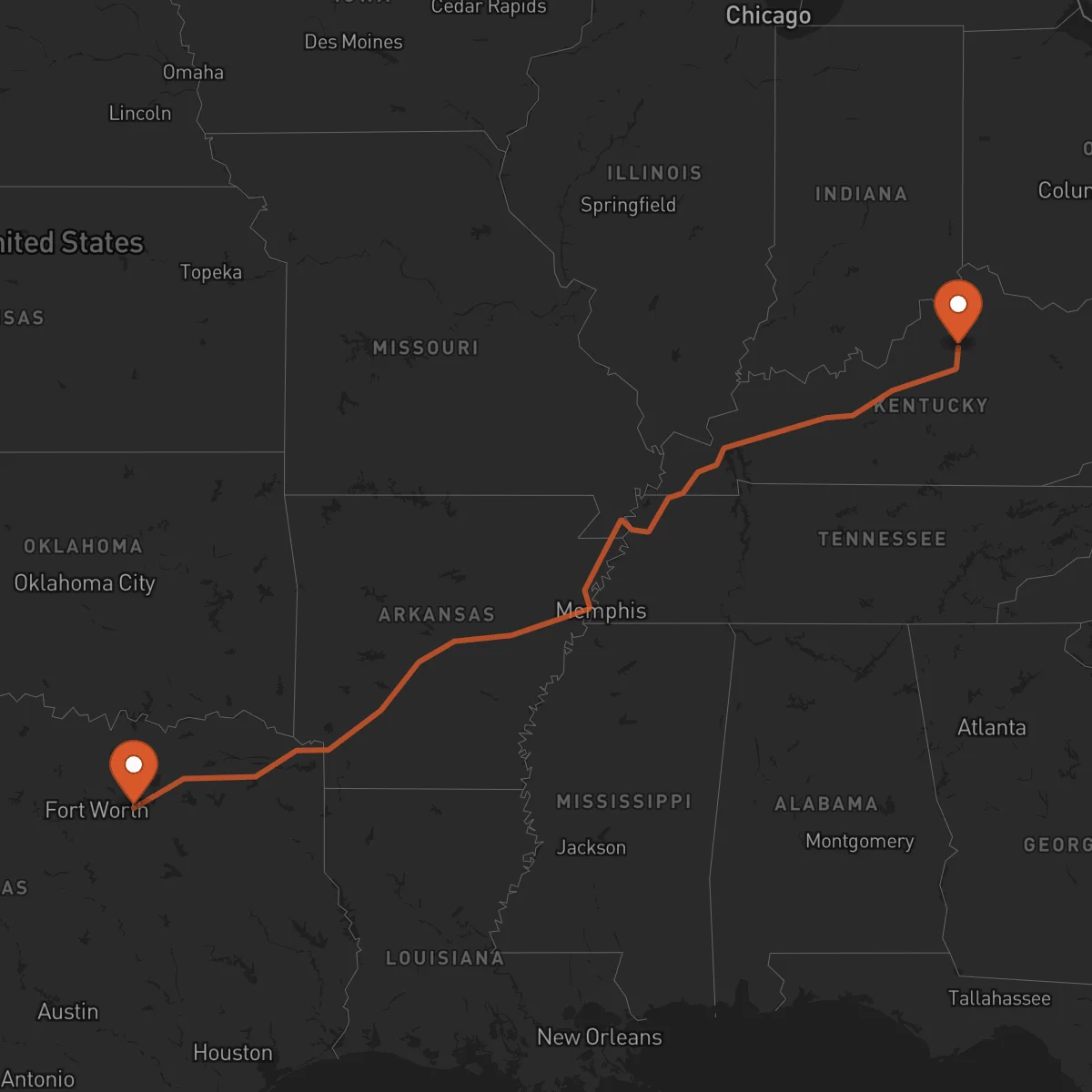 Ruta Dallas - Frankfort