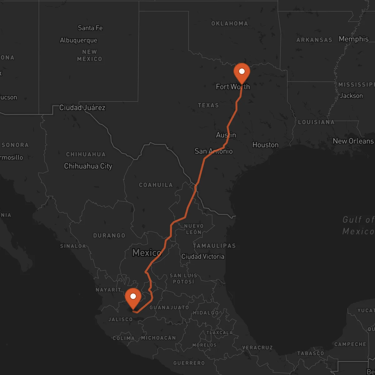 Ruta Dallas - Guadalajara