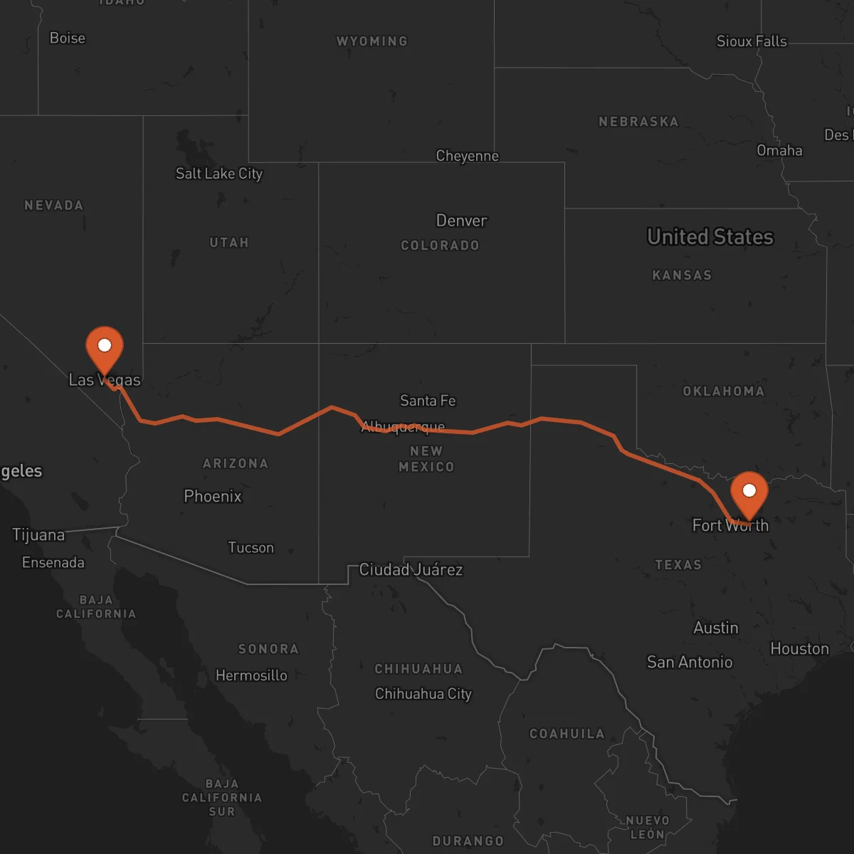 Ruta Dallas - Las Vegas