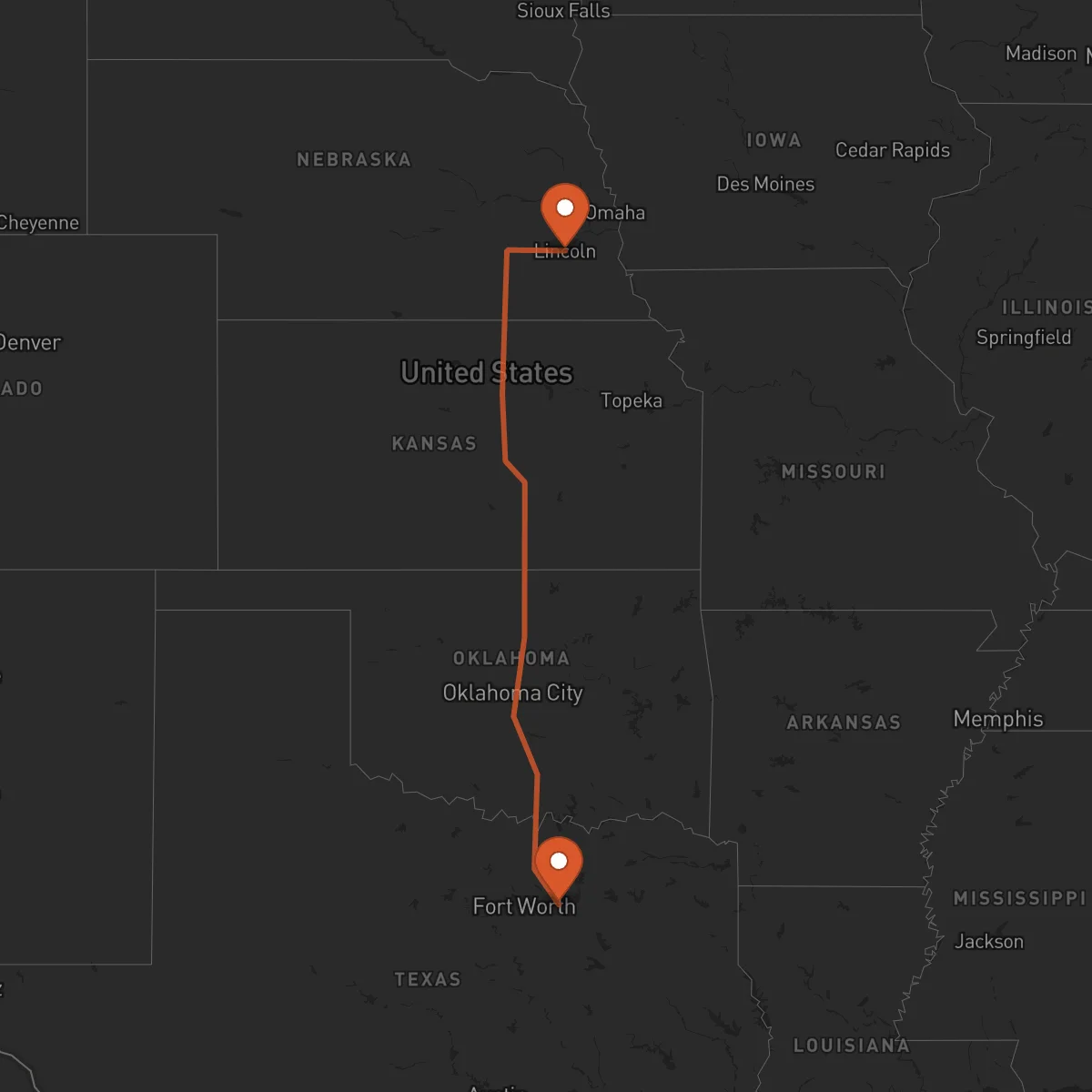 Ruta Lincoln - Dallas