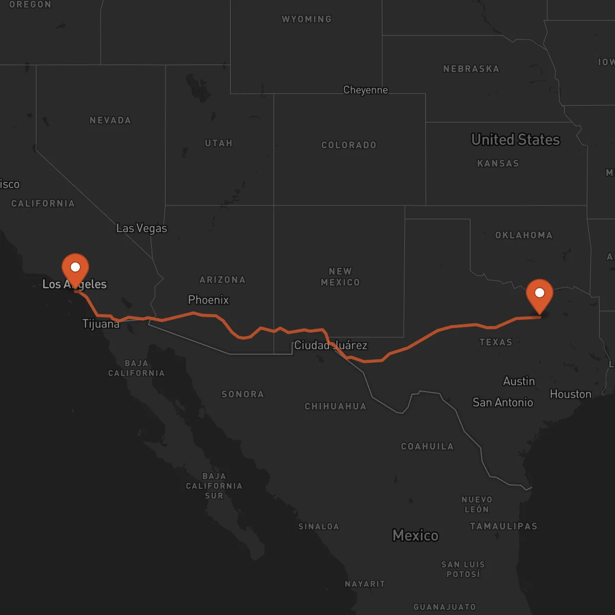 Ruta Dallas - Long Beach
