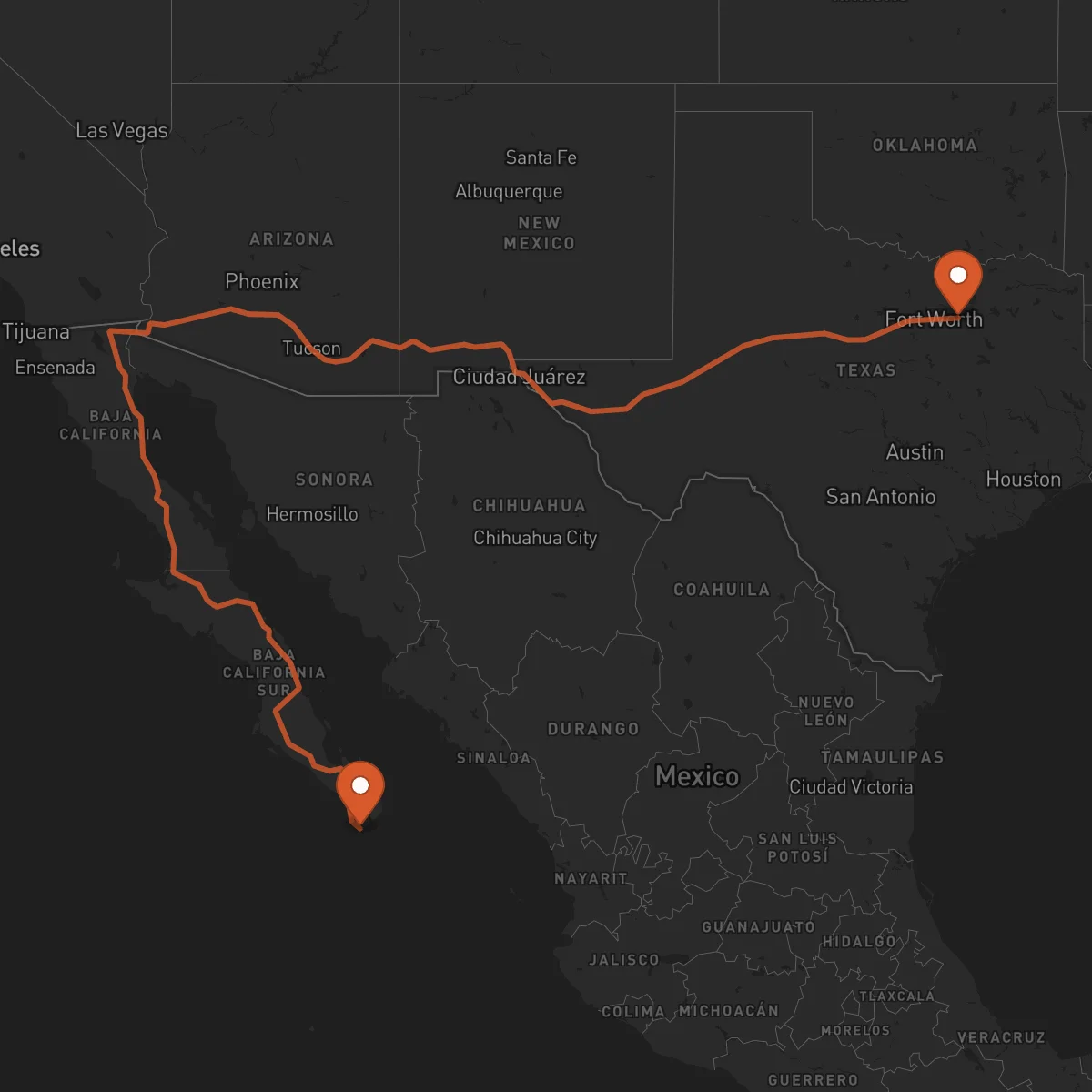Ruta Dallas - Los Cabos