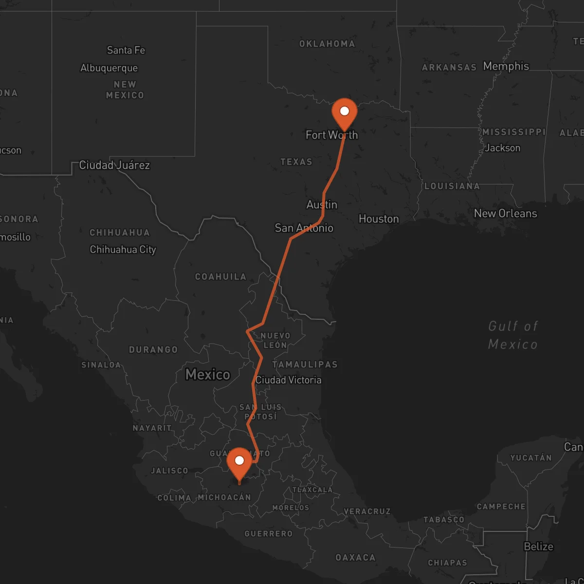 Ruta Morelia - Dallas
