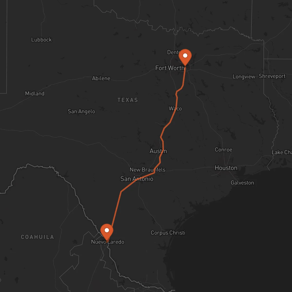 Ruta Nuevo Laredo - Dallas