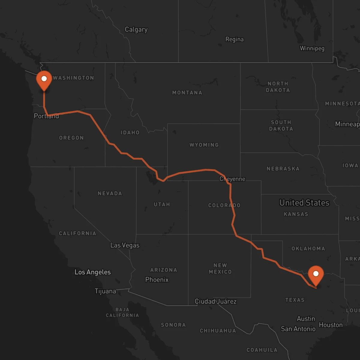 Ruta Dallas - Olympia