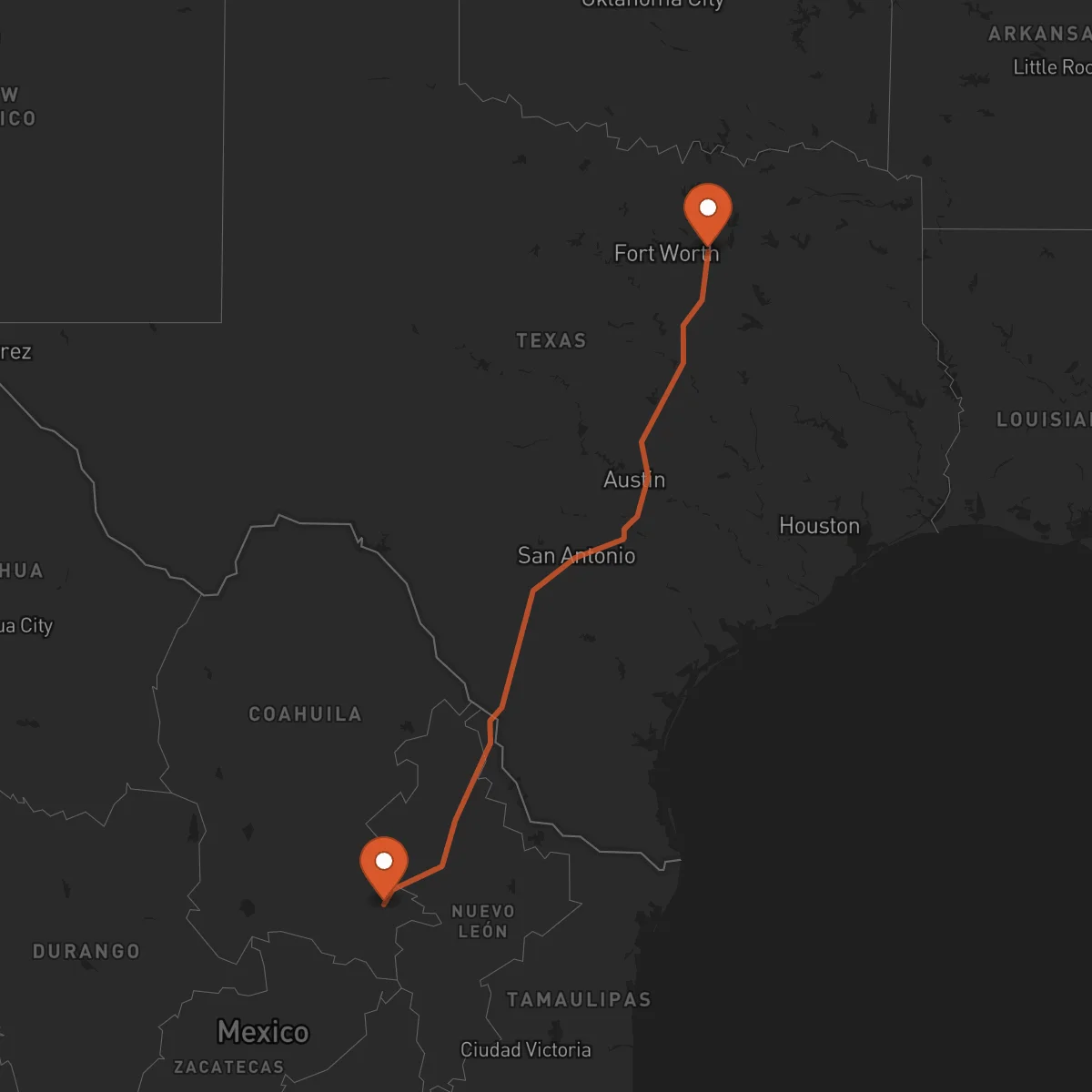 Ruta Saltillo - Dallas