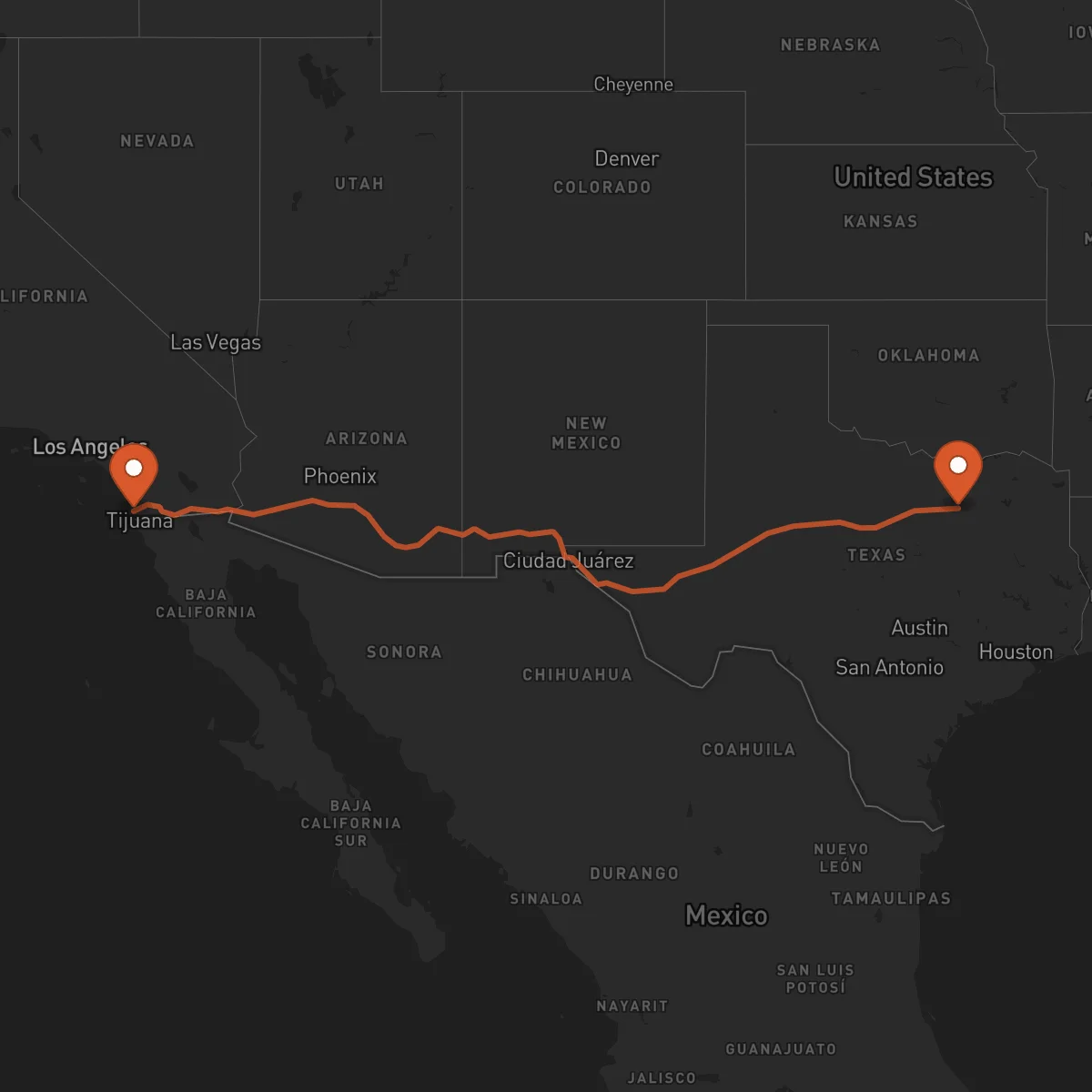 Ruta Dallas - San Diego
