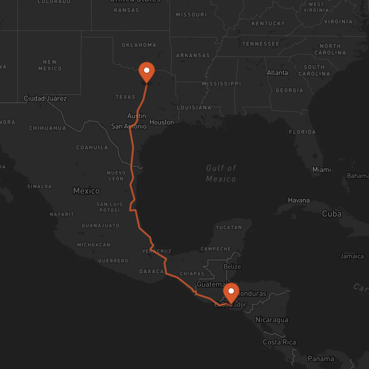 Ruta San Vicente - Dallas