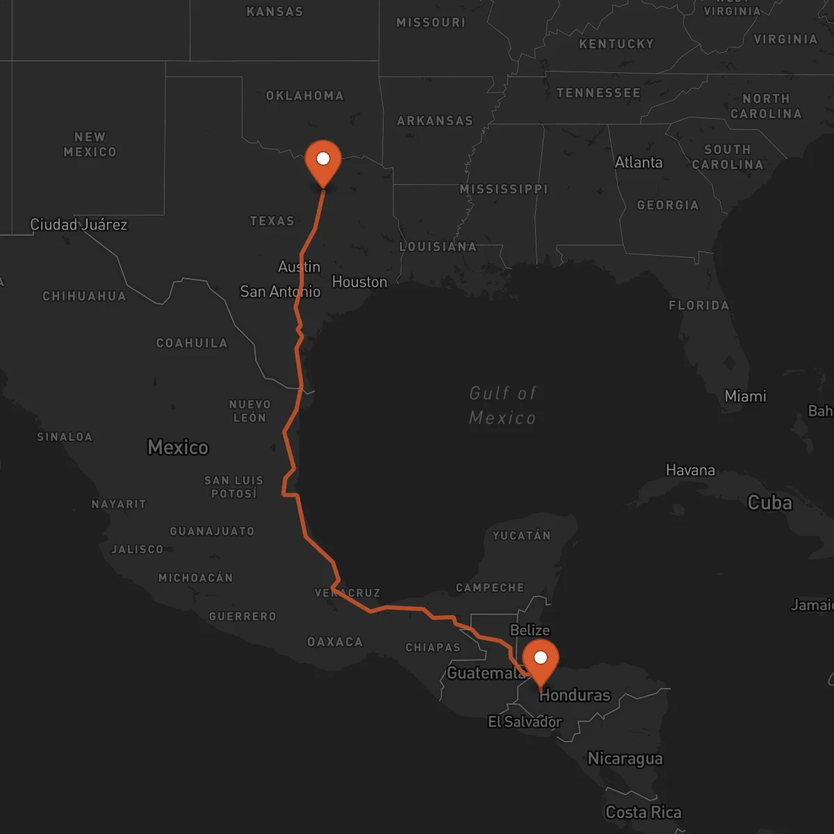 Ruta Santa Bárbara - Dallas