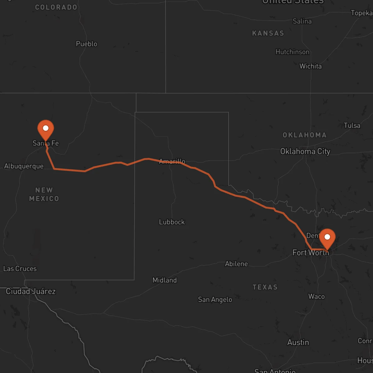 Ruta Dallas - Santa Fe