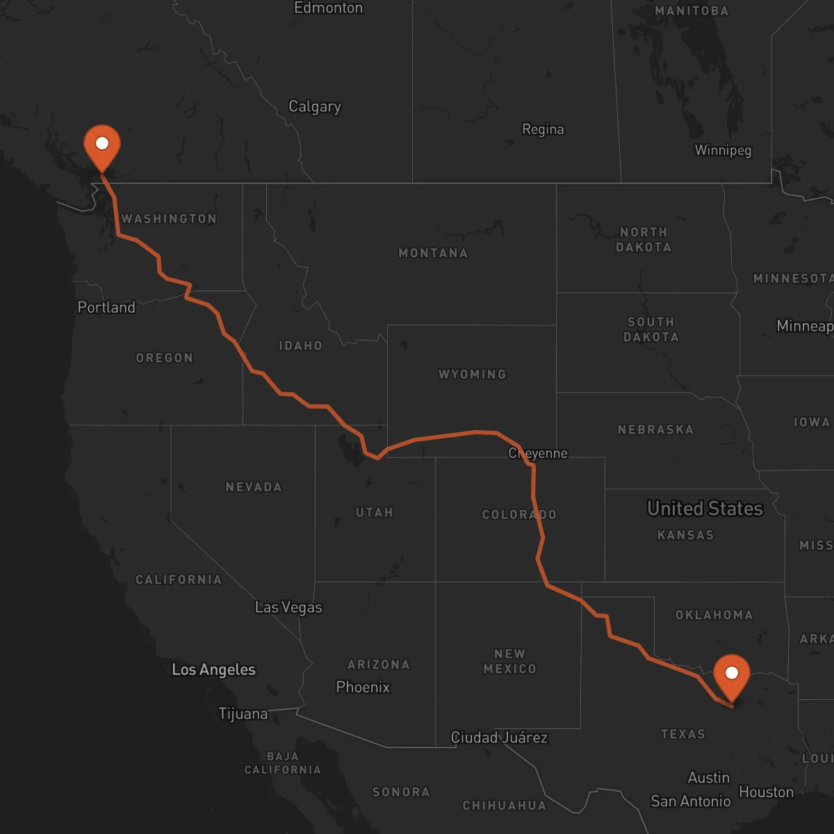 Ruta Surrey - Dallas