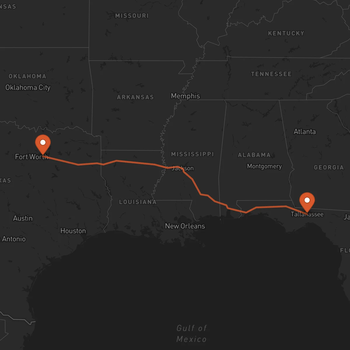 Ruta Dallas - Tallahassee