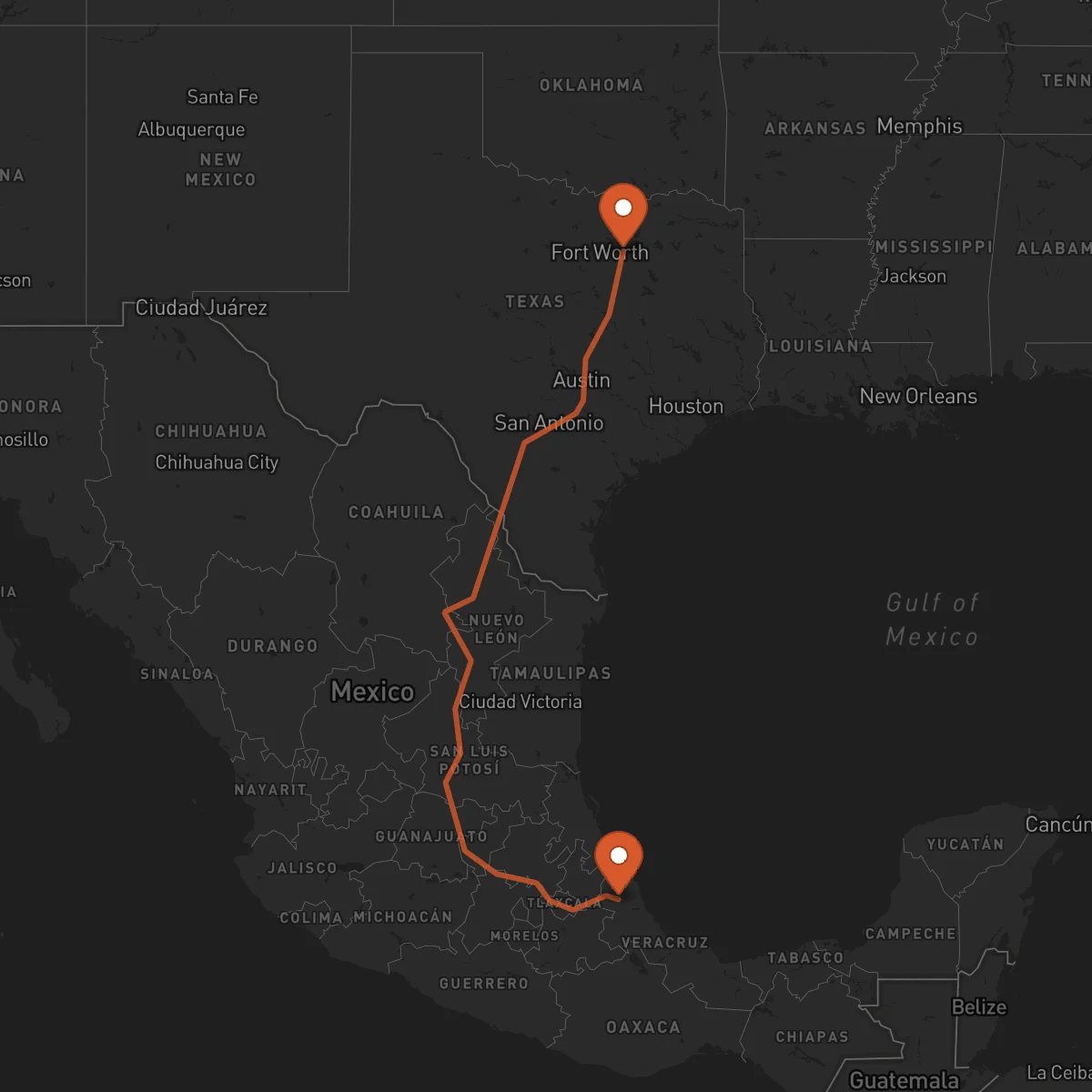 Ruta Dallas - Xalapa