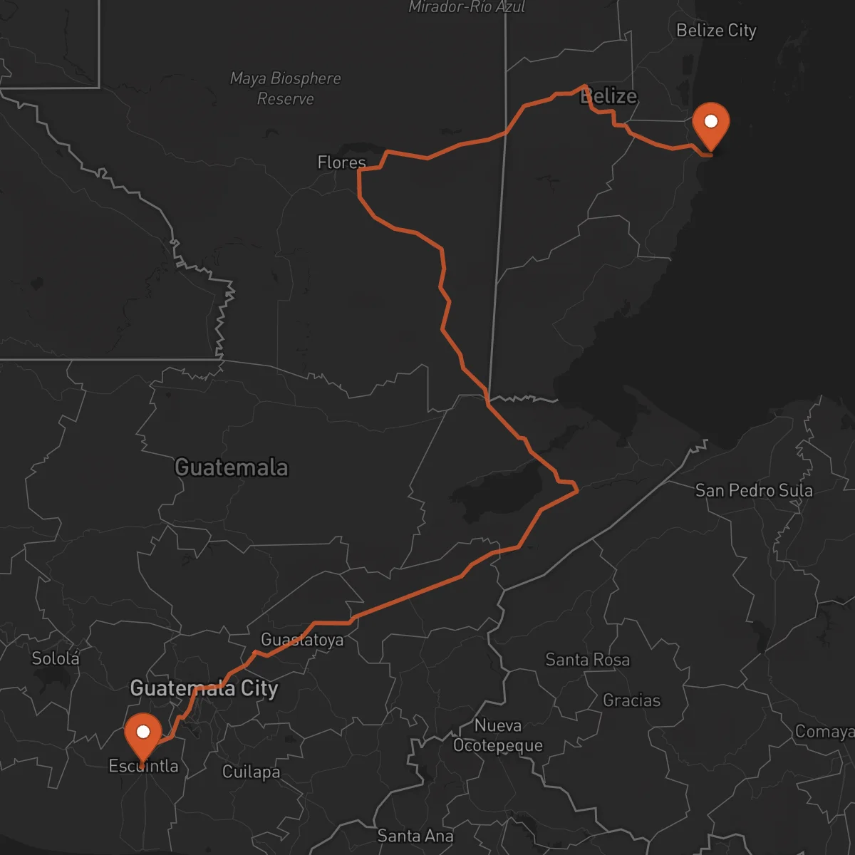 Ruta Dangriga - Escuintla