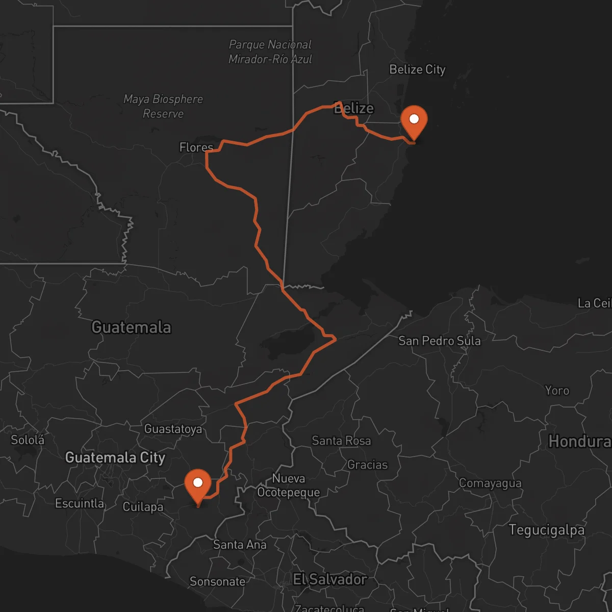 Ruta Dangriga - Jutiapa