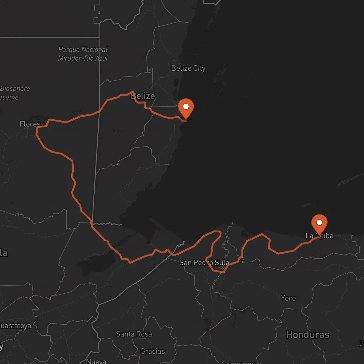 Ruta Dangriga - La Ceiba