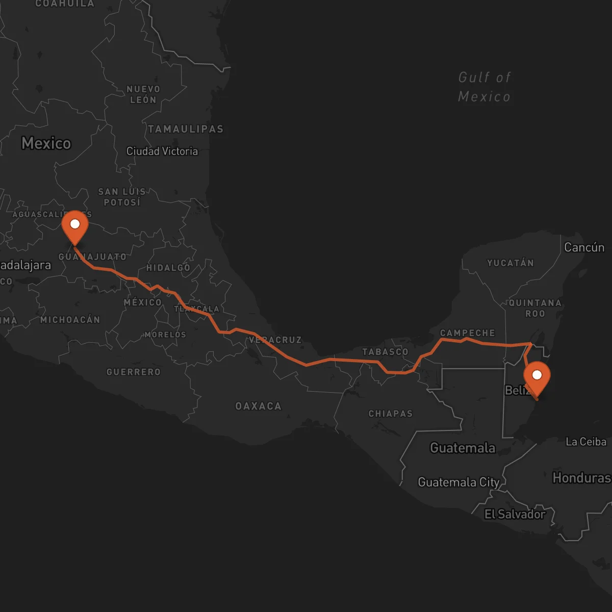 Ruta 단그리가 - 레온과나후아토