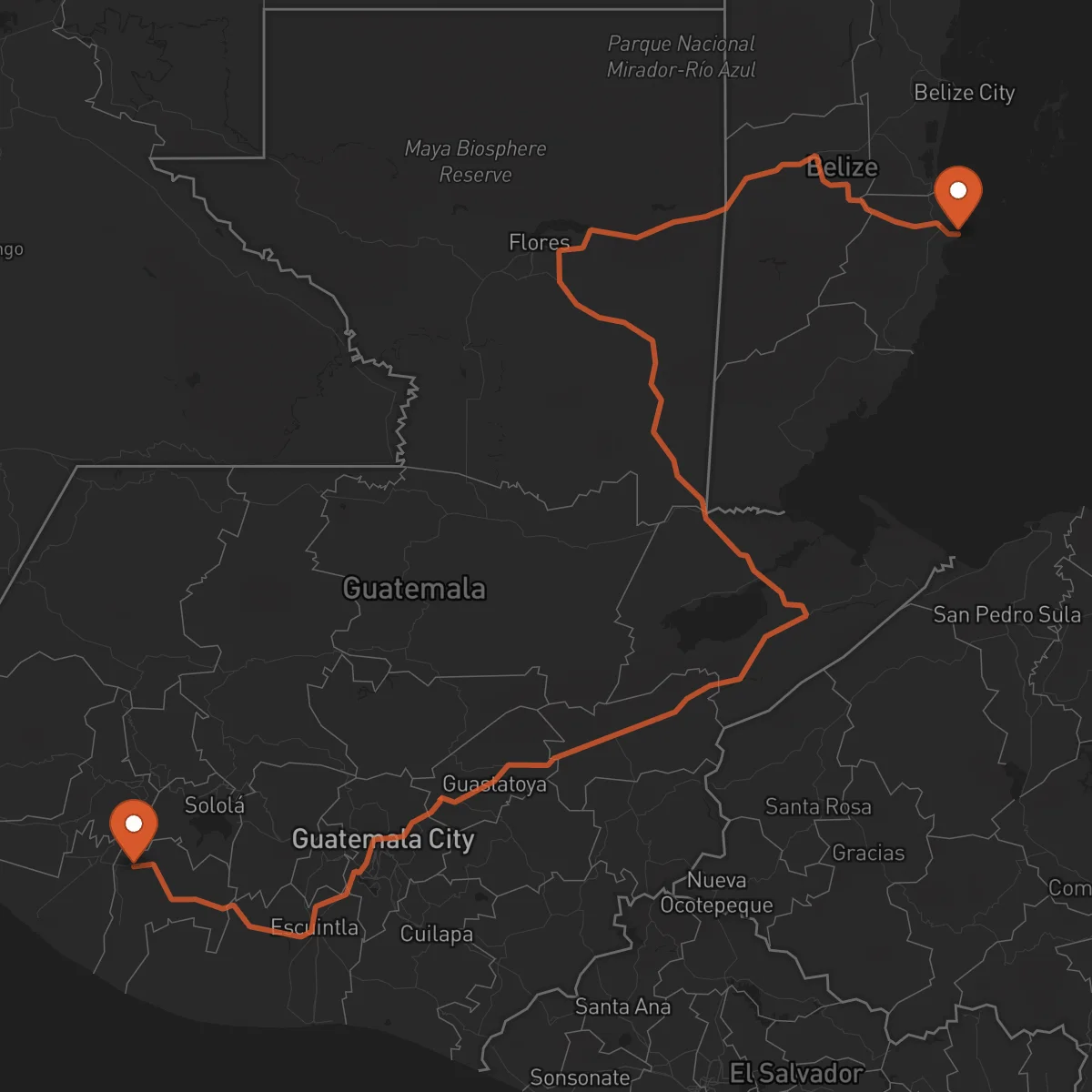 Ruta Dangriga - Mazatenango