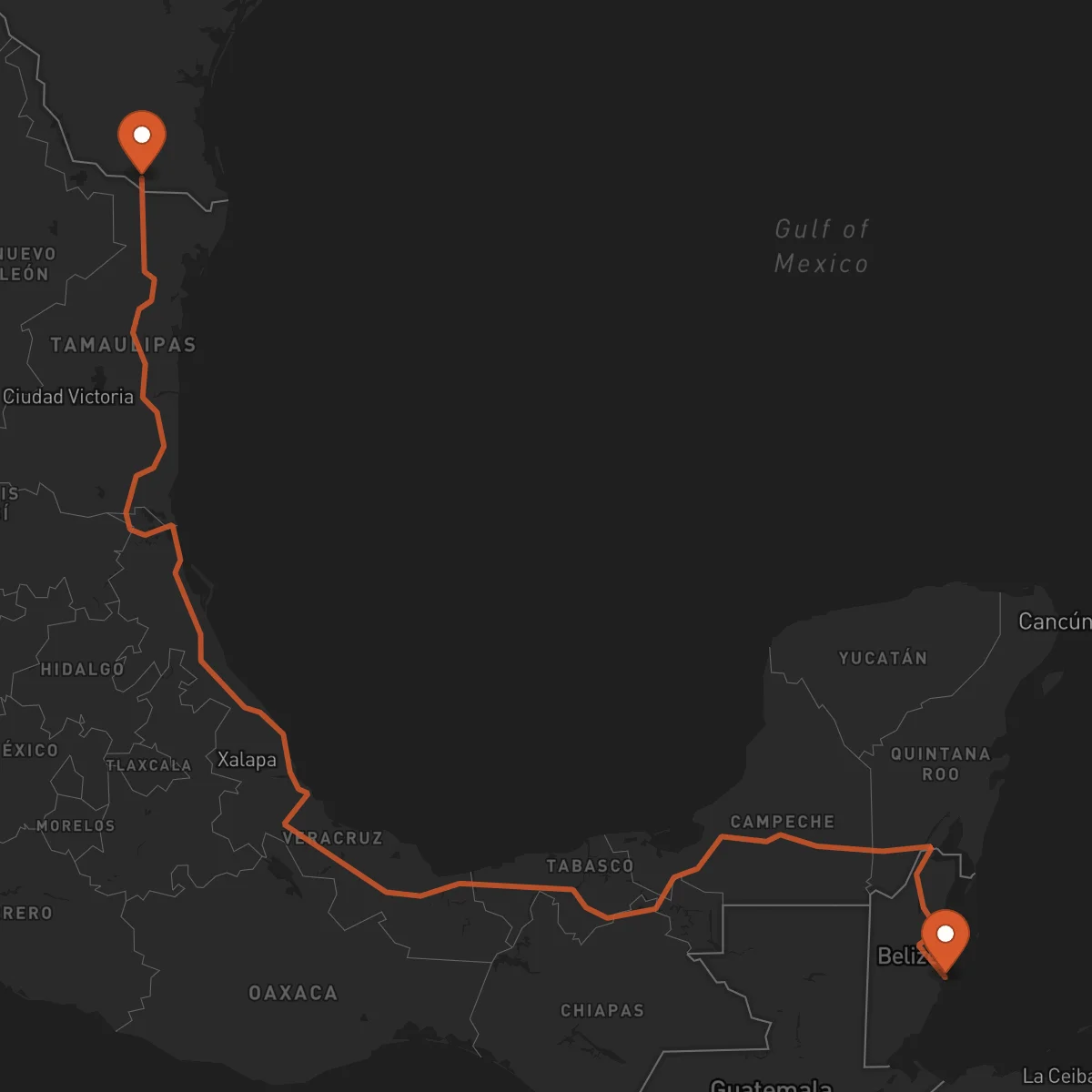 Ruta Dangriga - McAllen