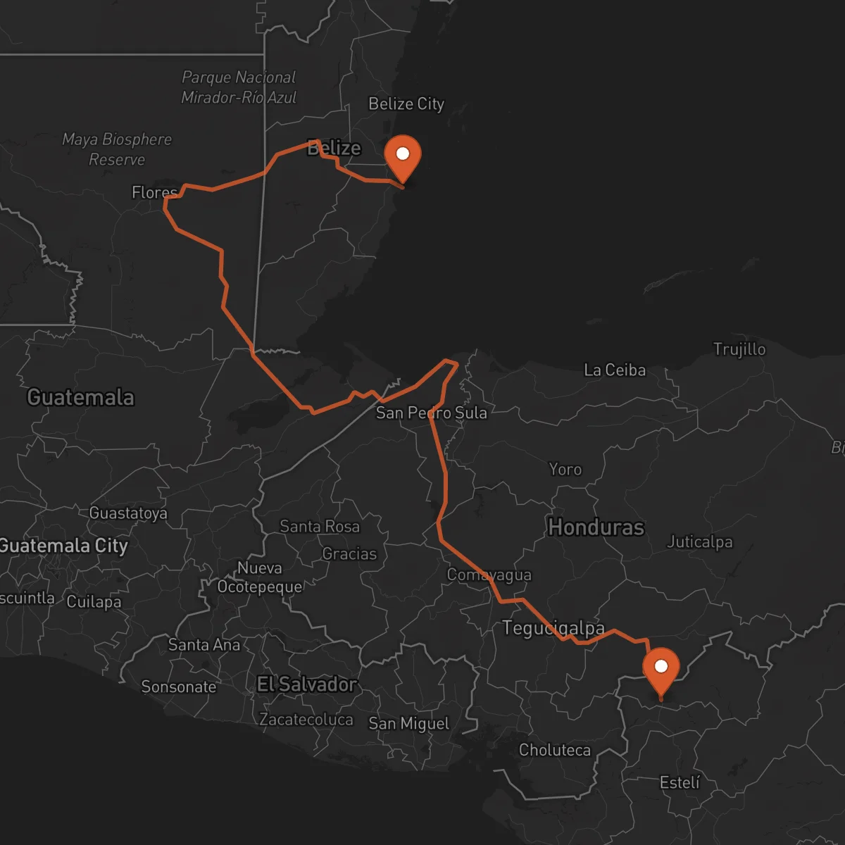 Ruta Dangriga - Ocotal